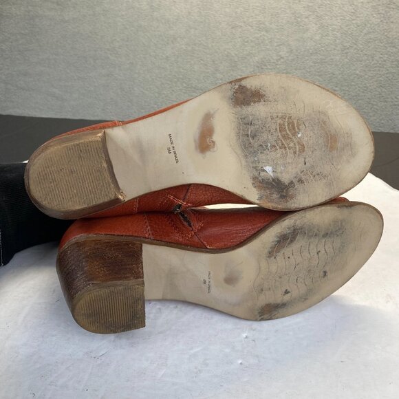 Matisse Folk Brick Red Leather Peep Toe Booties Boots Shoes Lulus Size 8M - Picture 4 of 16